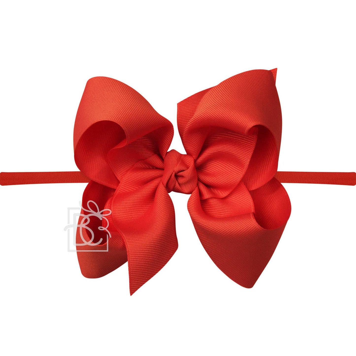 1/4" NYLON PANTYHOSE HEADBAND W/SIGNATURE GROSGRAIN BOW