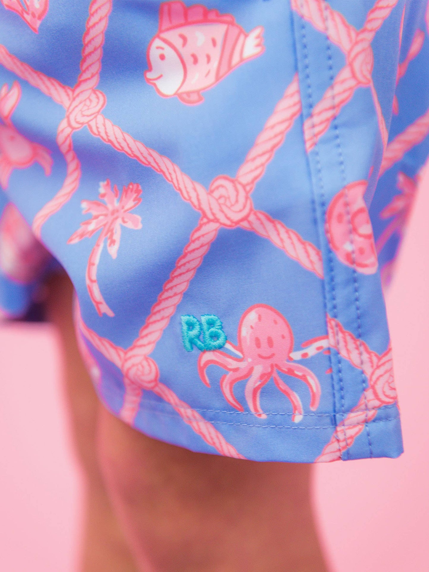 Boys Tropical Trellis Performance Hybrid Swim Trunks