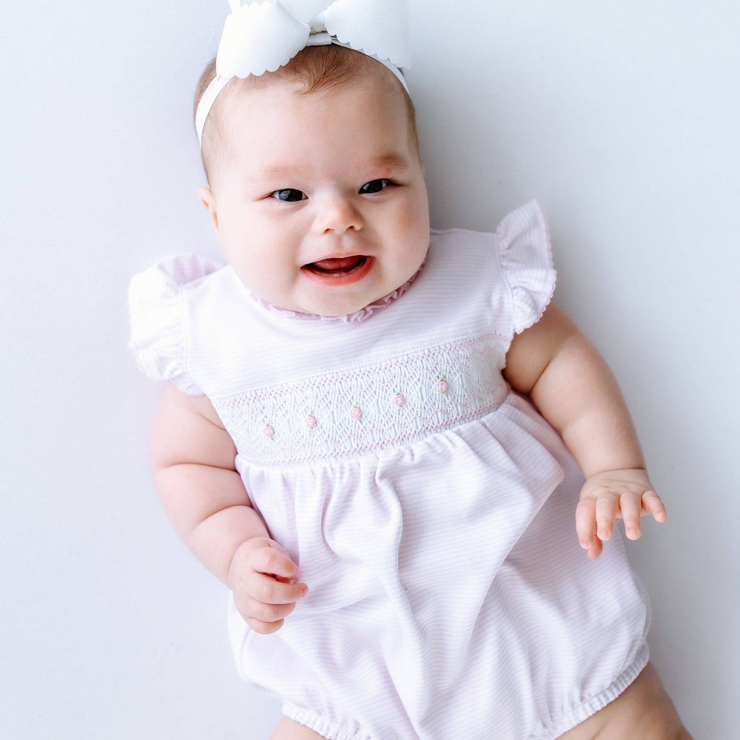 Julia Smocked Bubble - Pink