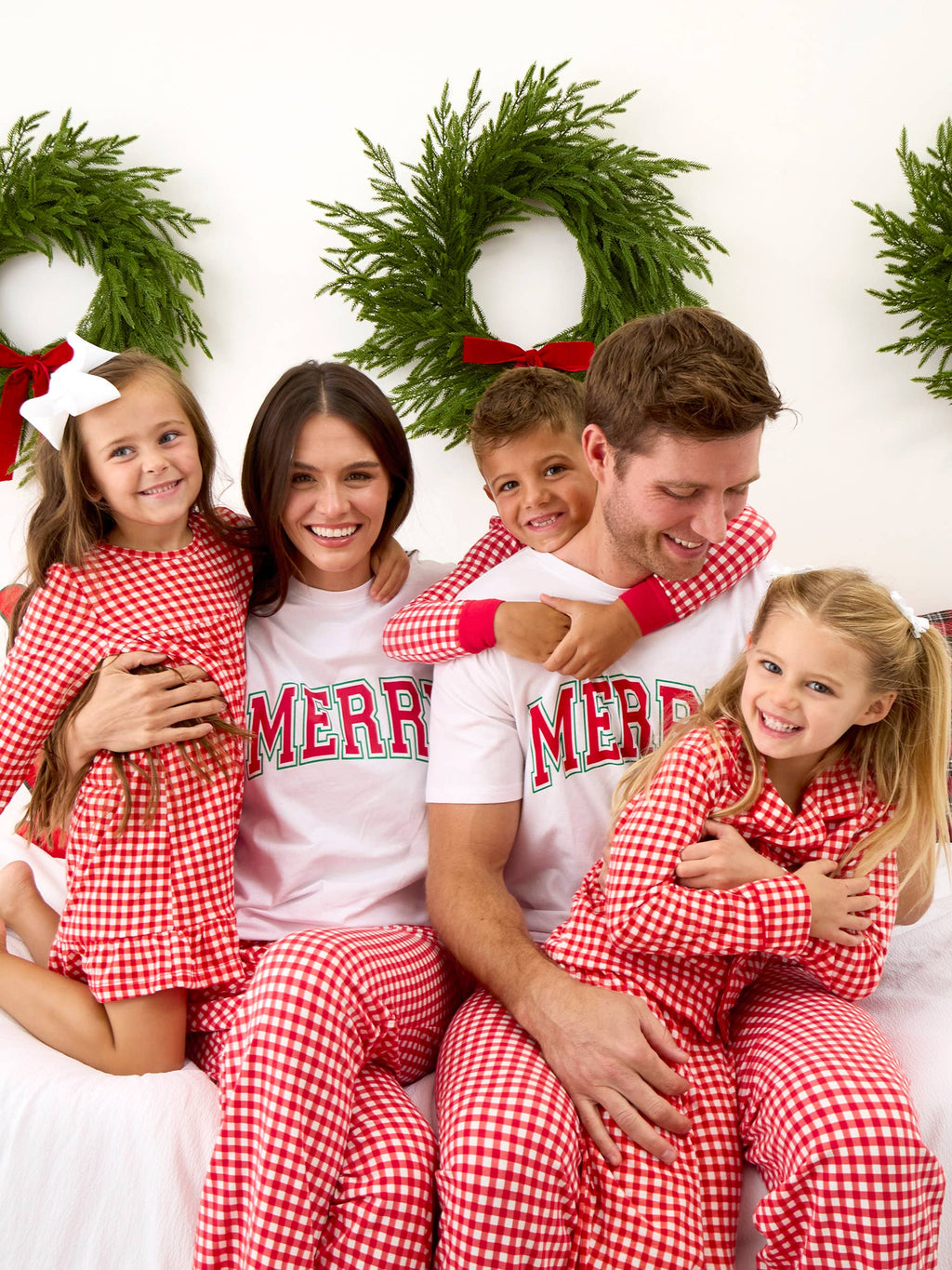 SoftSnooze™ Girls Red & White Gingham Long Sleeve Ruffle Pajama Night Gown