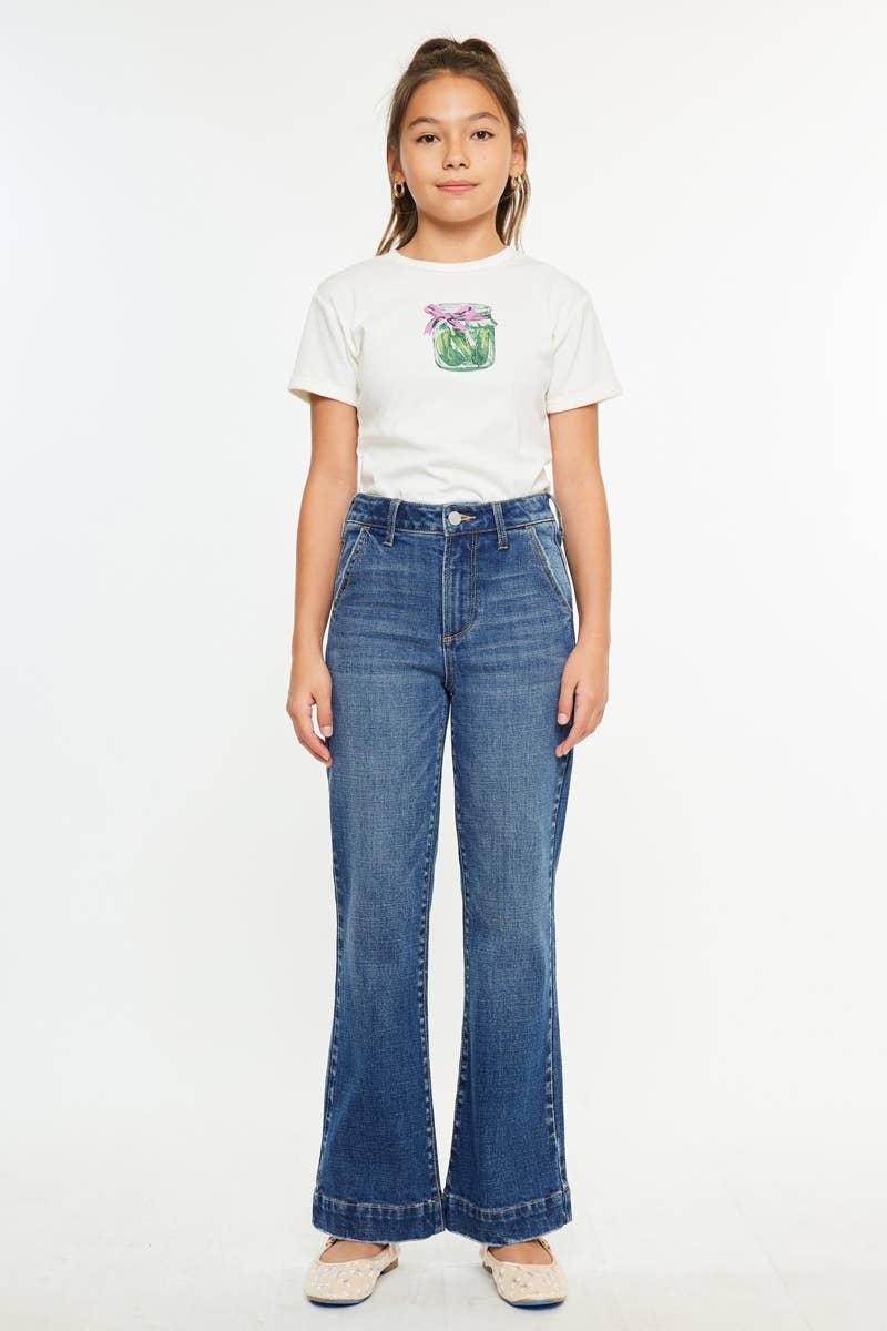 YOUTH OPEN PACK HIGH RISE TROUSERS WIDE LEG JEANS-YC7127M