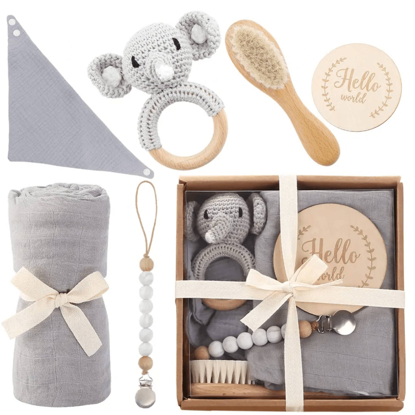 Welcome Baby Gift Box - Charming 6-Piece Set for Newborns