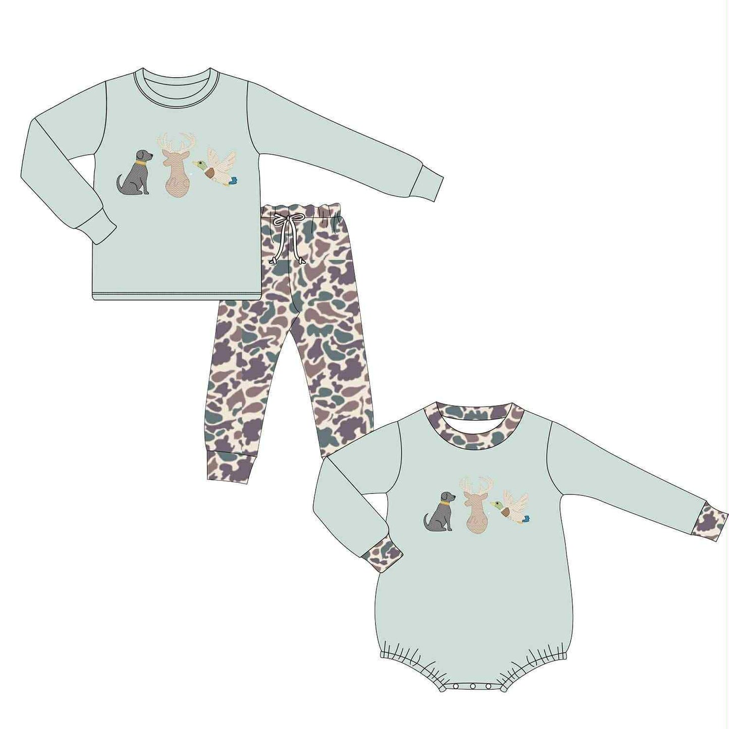 Daddy’s hunting buddy jogger set