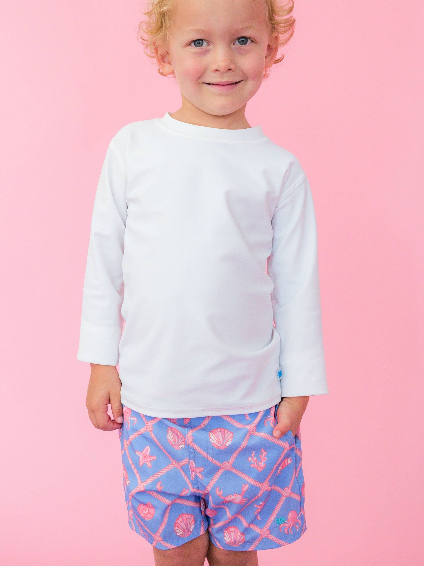 Boys Tropical Trellis Performance Hybrid Swim Trunks