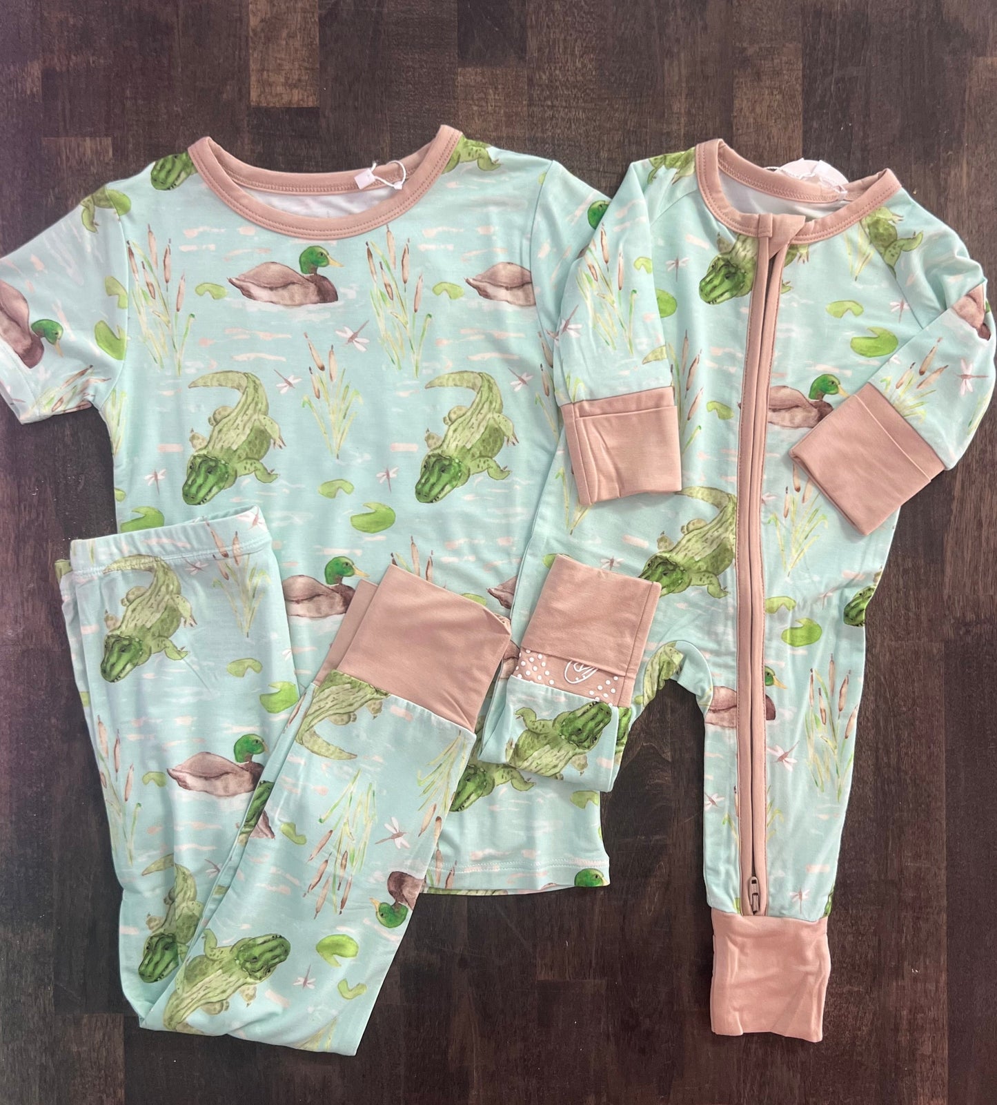 Ducks and Gators Zipper Onesie