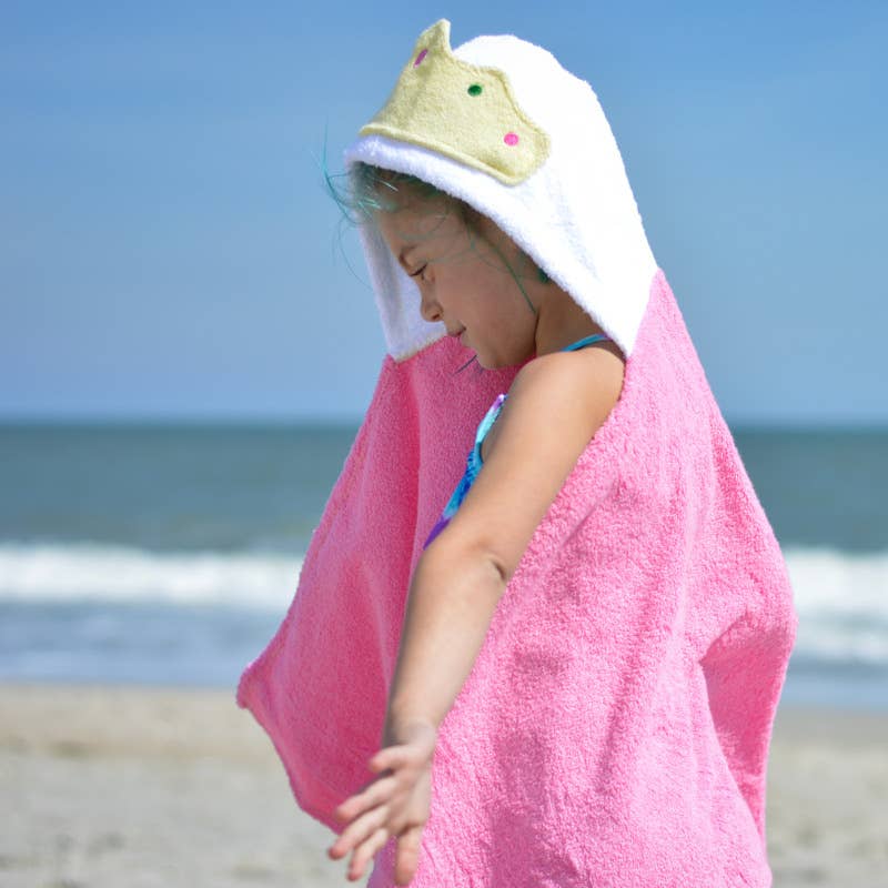 Pink Princess hooded towel for toddlers ages 2 to 8 years