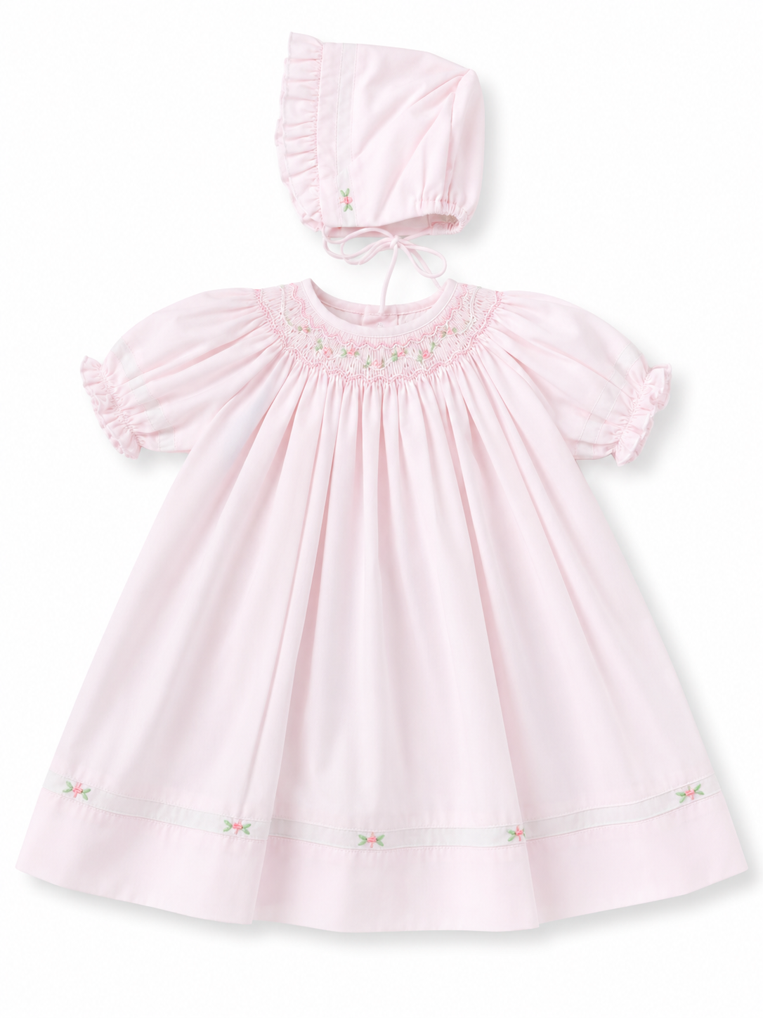 Smocked tiny floral pink dress