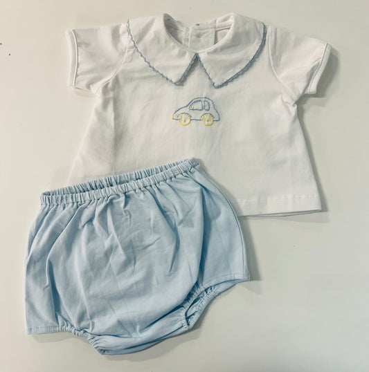 White Bailey Diaper Set - Car