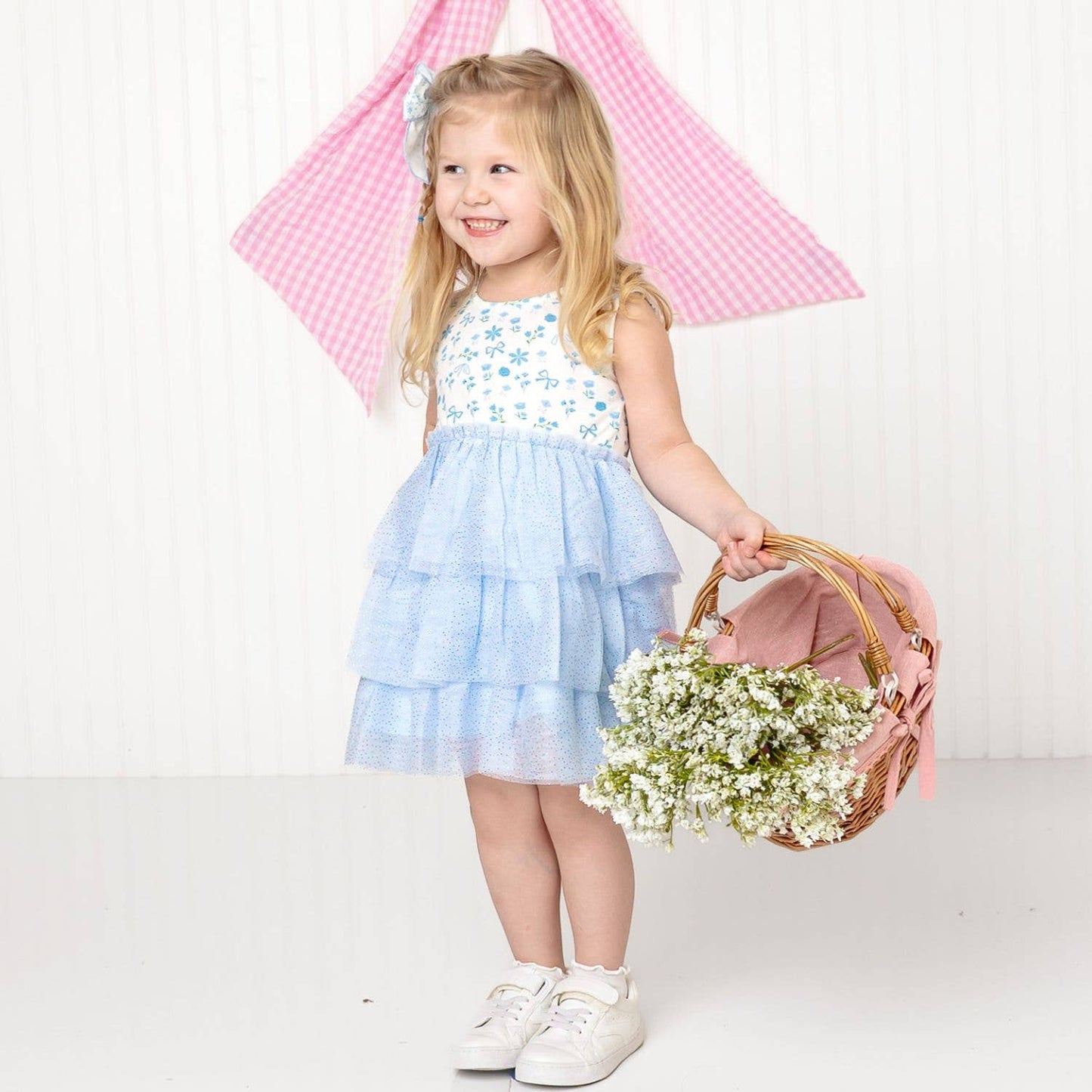 Sky Floral Tank Tutu Dress - Girls Clothes - Spring