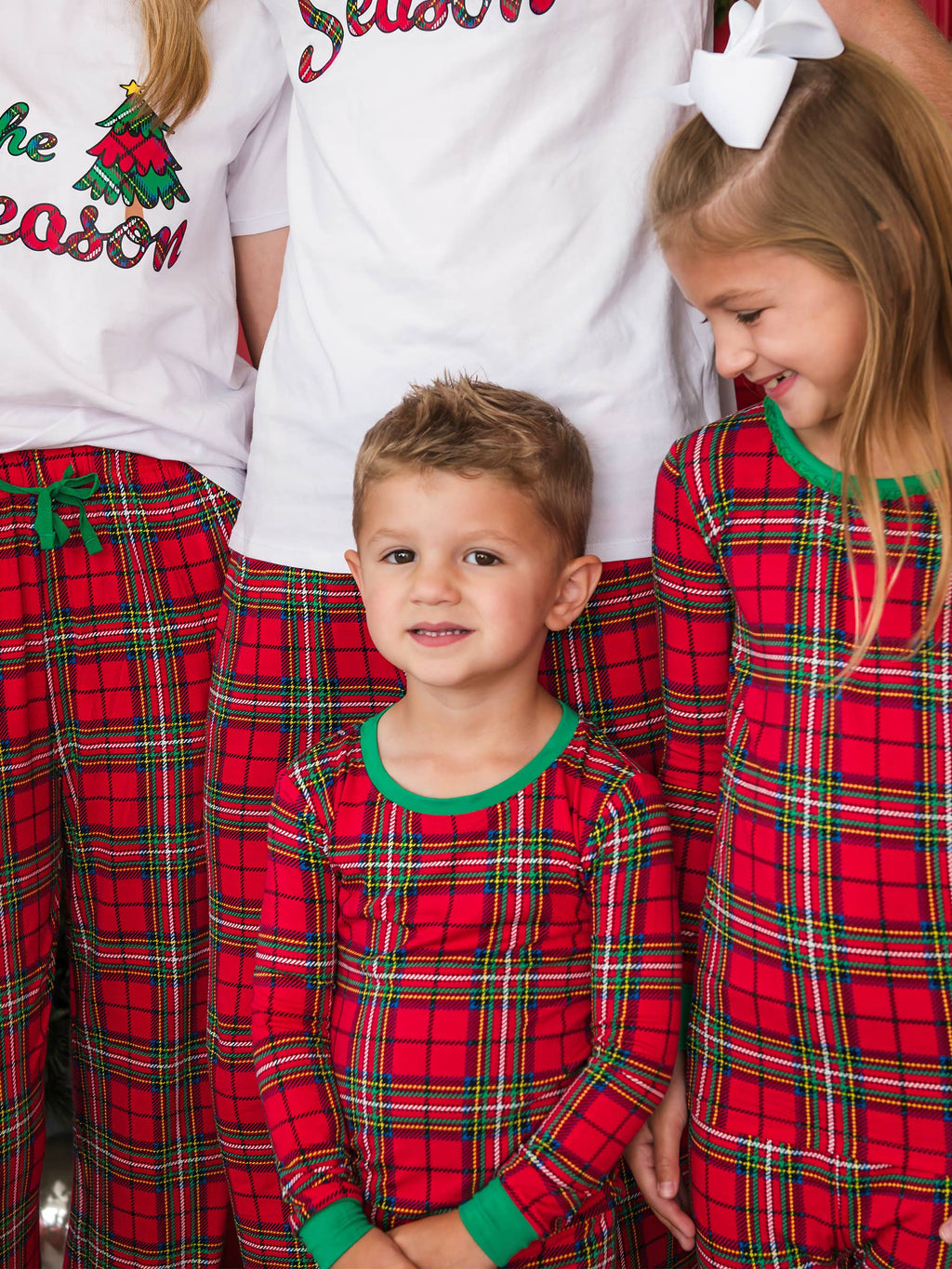 SoftSnooze™ Kids Bamboo Viscose Red Nicholas Plaid Long Sleeve Pajama Set