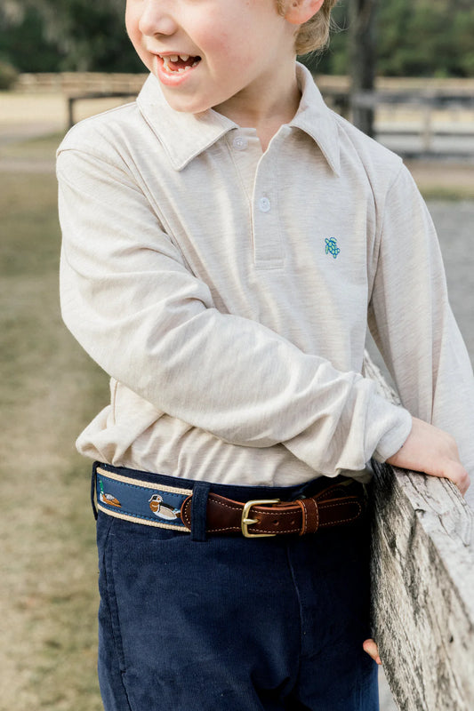Harry Long Sleeve Polo - Oatmeal