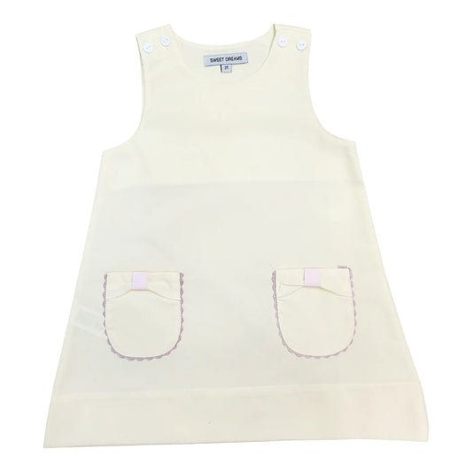 Yellow Bow Pocket Dress