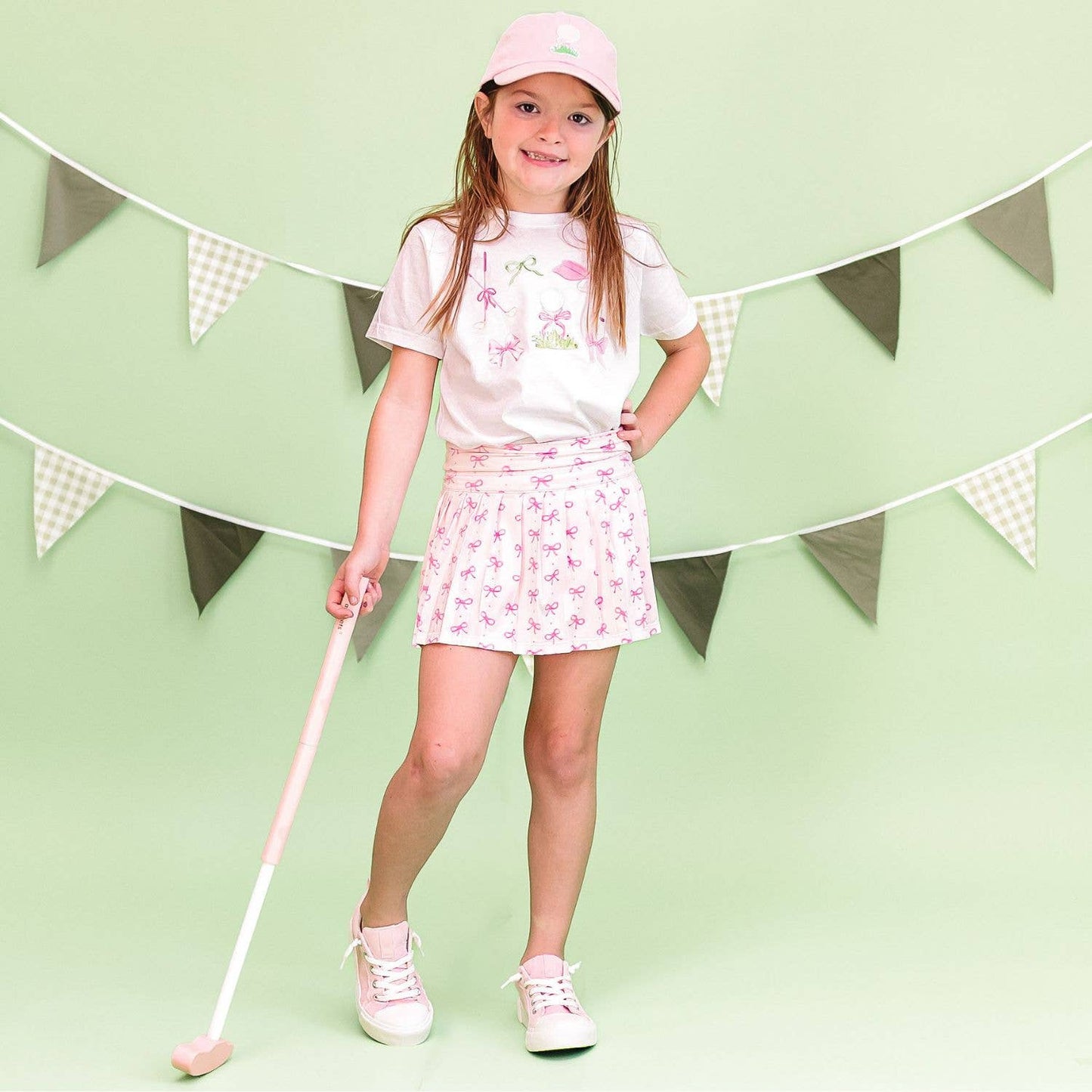 Pink Bow Athletic Skort - Childrens Clothing