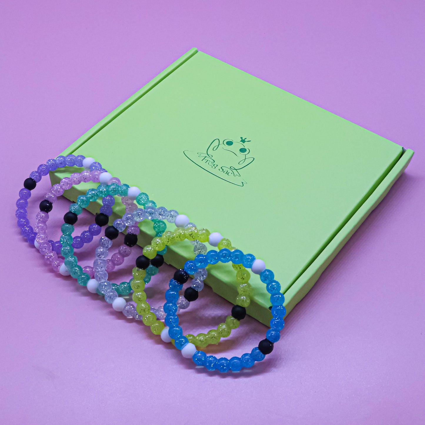 Glitter Silicone Beaded Bubble Bracelets