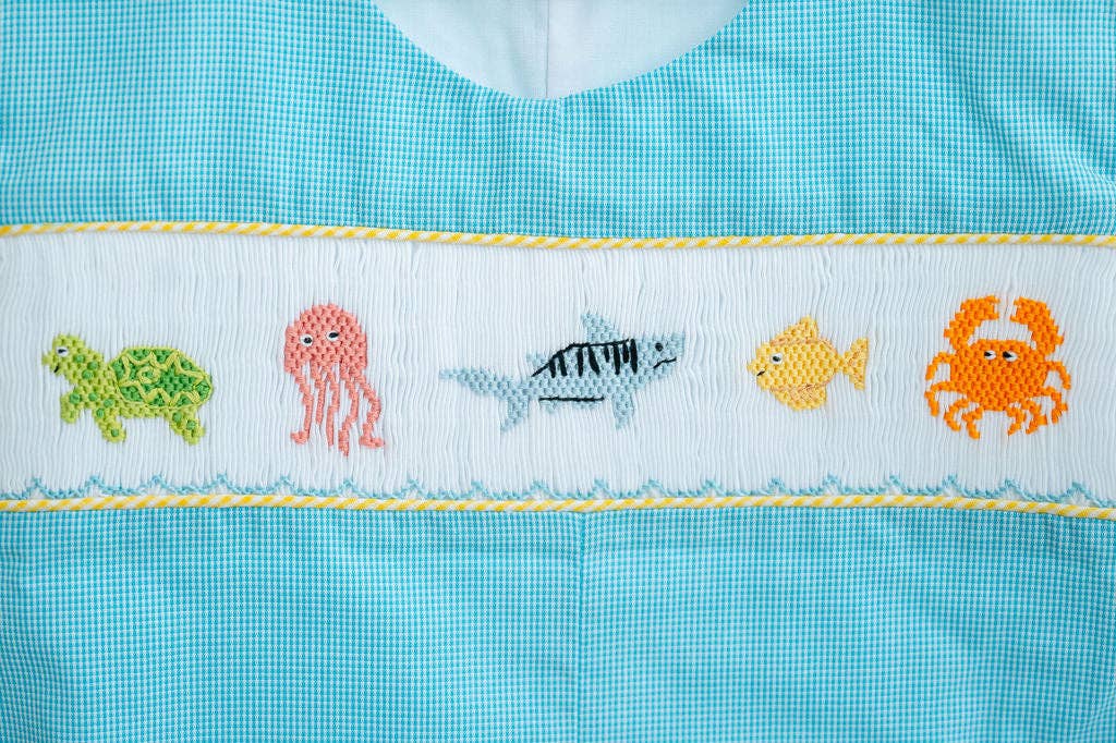 Sea Animals Smocked Elliot Bubble