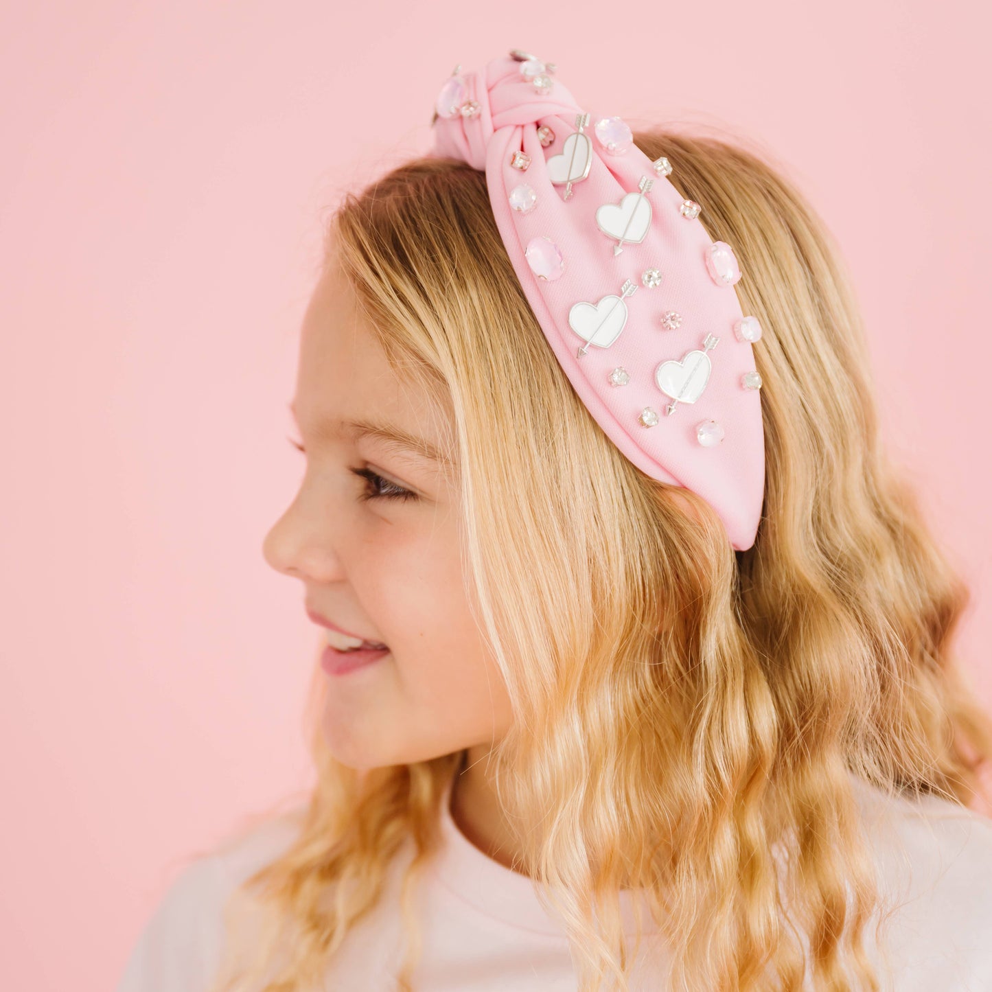 Pink Valentine's Day Gemstone Headband - Small - Hair