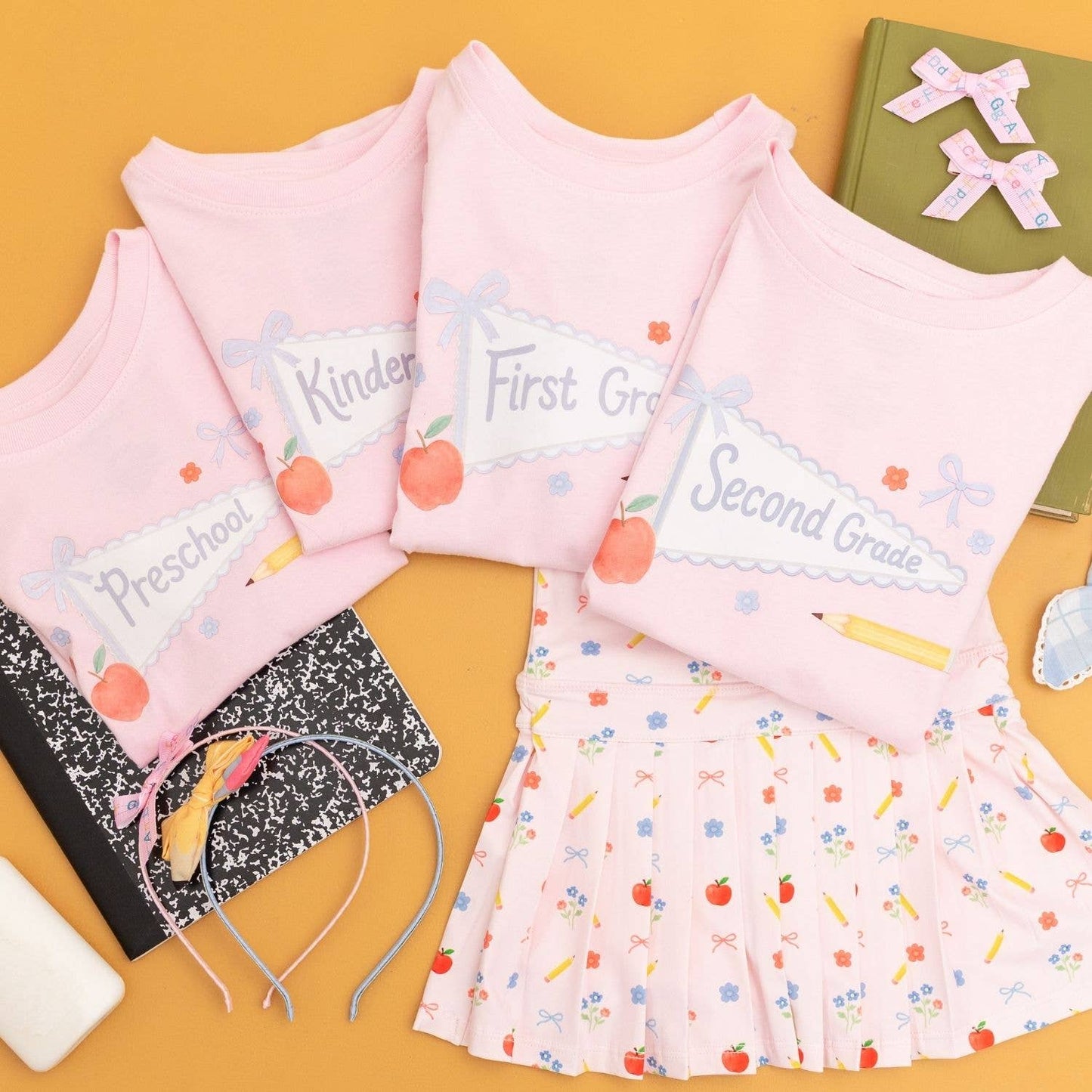 Kindergarten Pennant Short Sleeve T-Shirt - Back To School