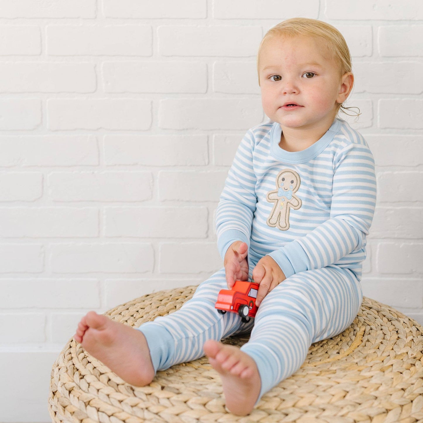 Gingerbread Land Long Pajamas - Blue