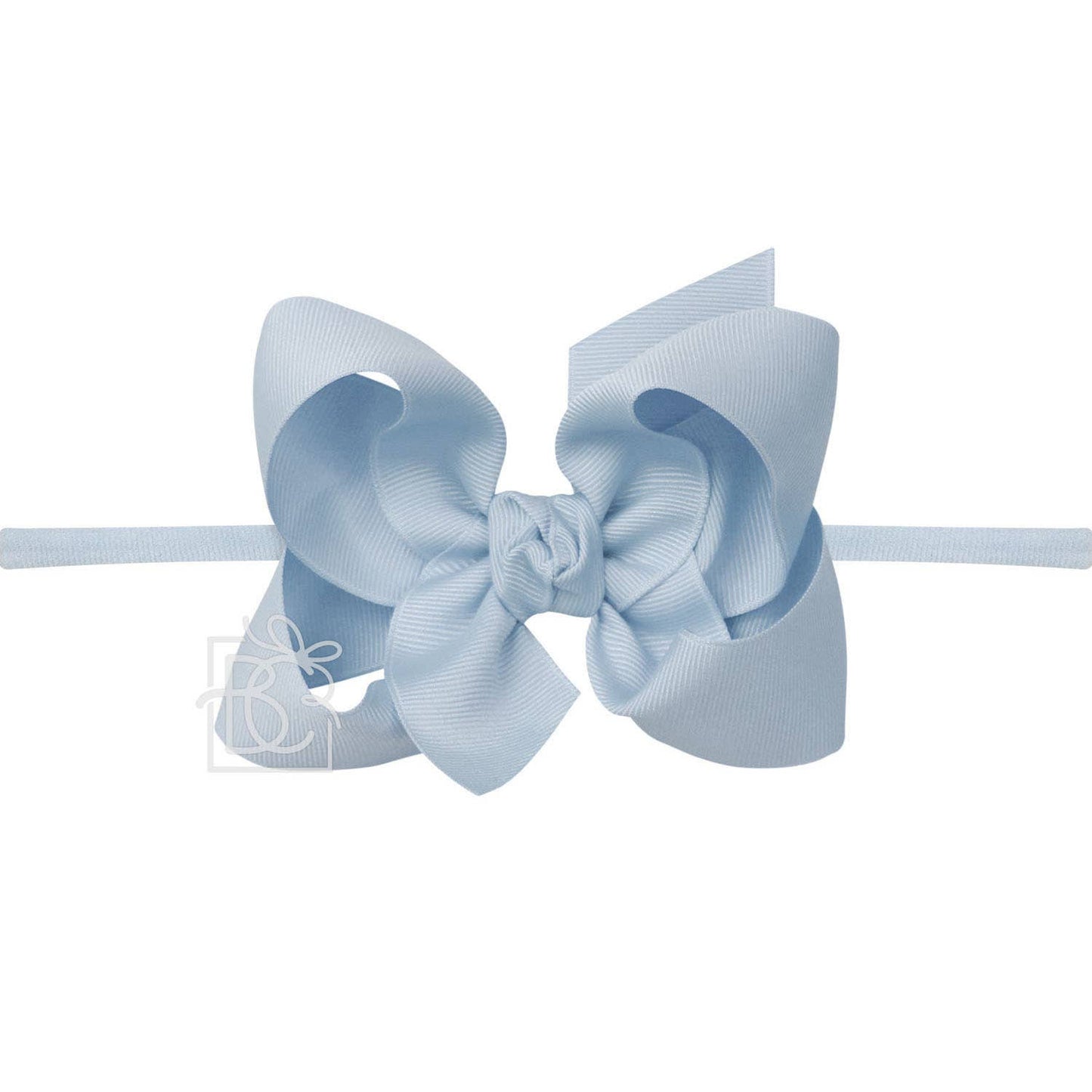 1/4" NYLON PANTYHOSE HEADBAND W/SIGNATURE GROSGRAIN BOW