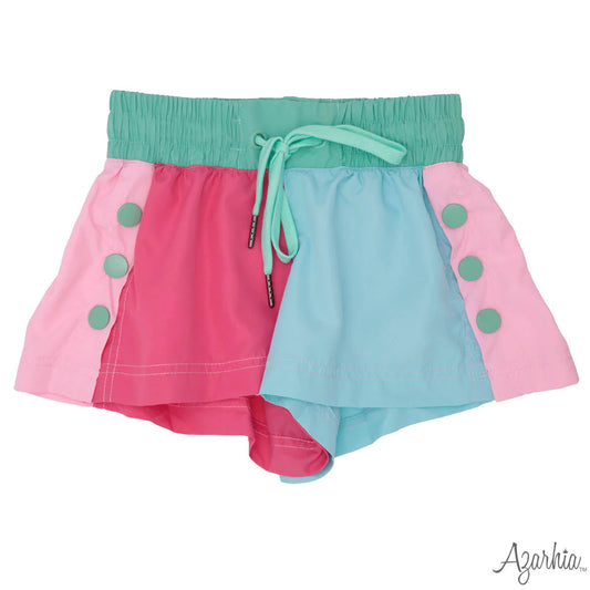 Pinks and Blues Color Block Short