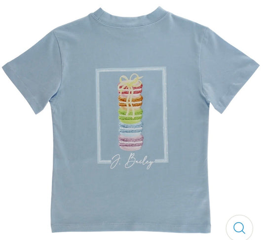Girls Logo Tee - Macaroons on Bayberry