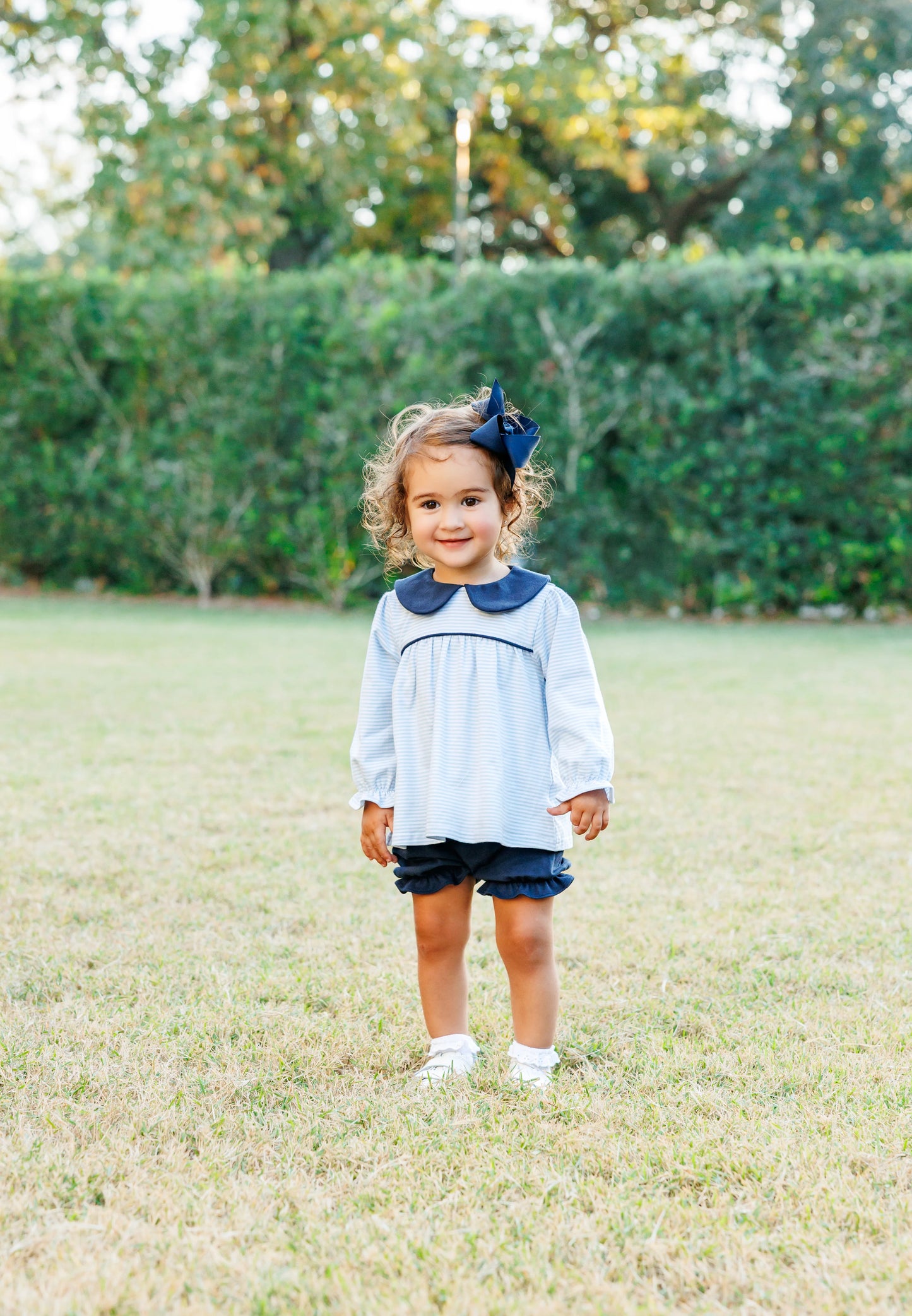 Katherine Bloomer Set- Light Blue Stripe/Navy