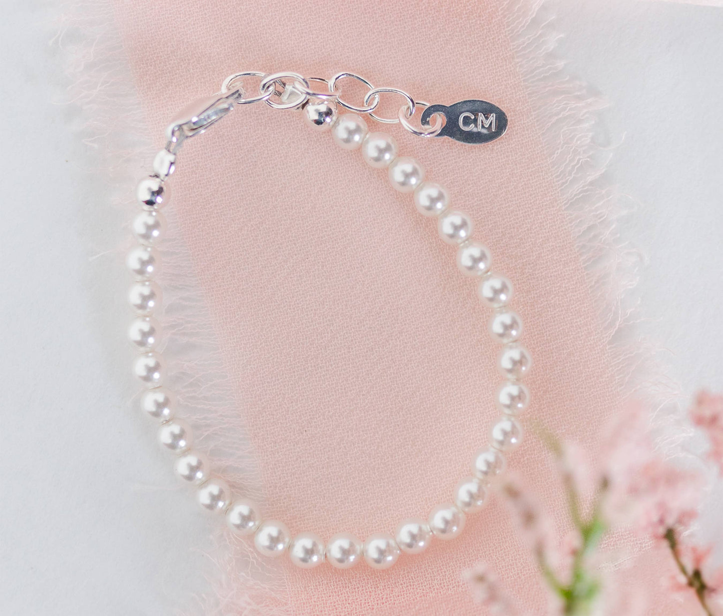 Girls Sterling Silver Dainty Pearl