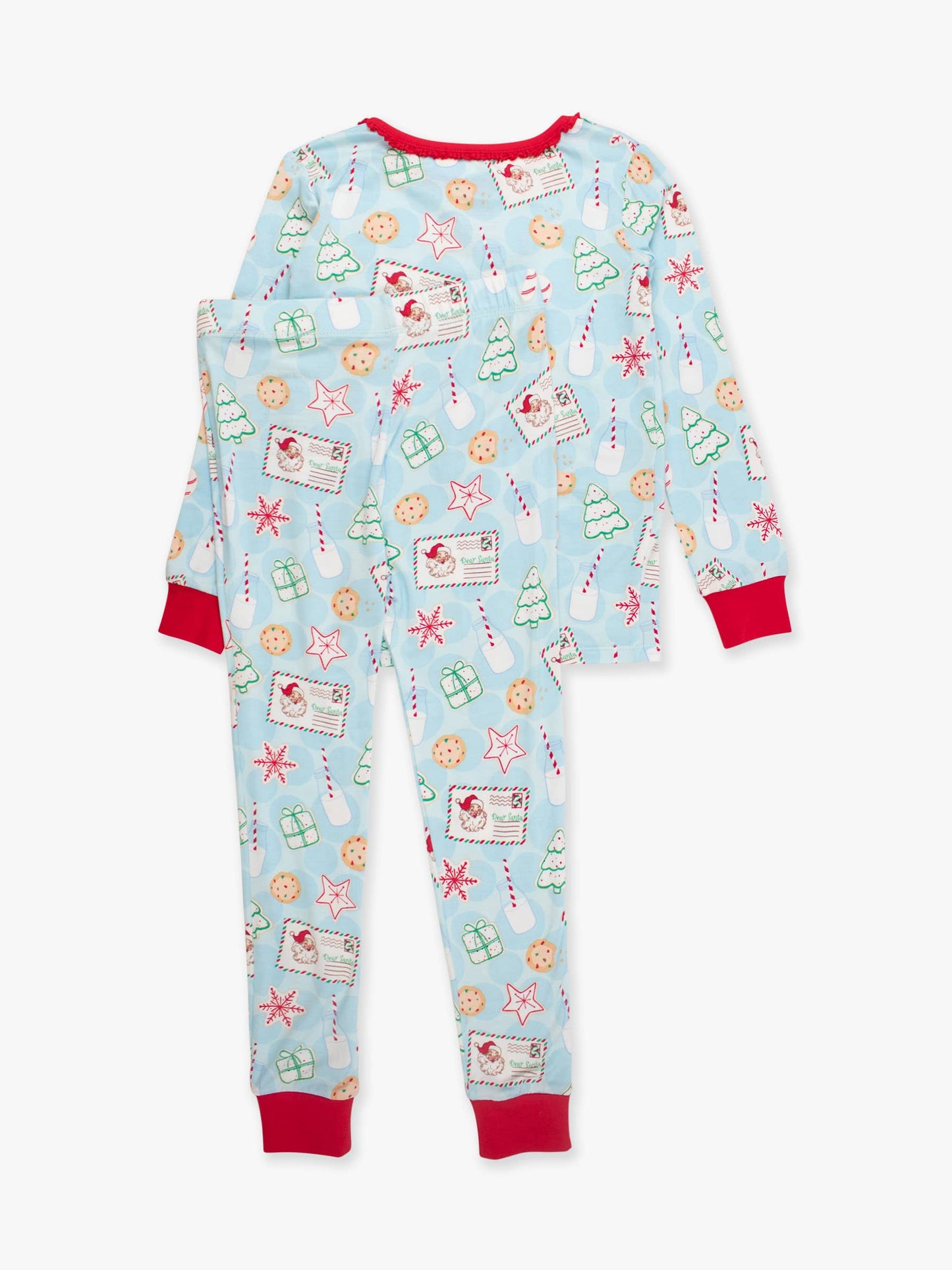 SoftSnooze™ Girls Bamboo Viscose Santa Sweets Ruffle Long Sleeve Pajama Set