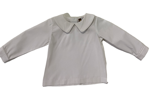 Boys white L/S piped shirt