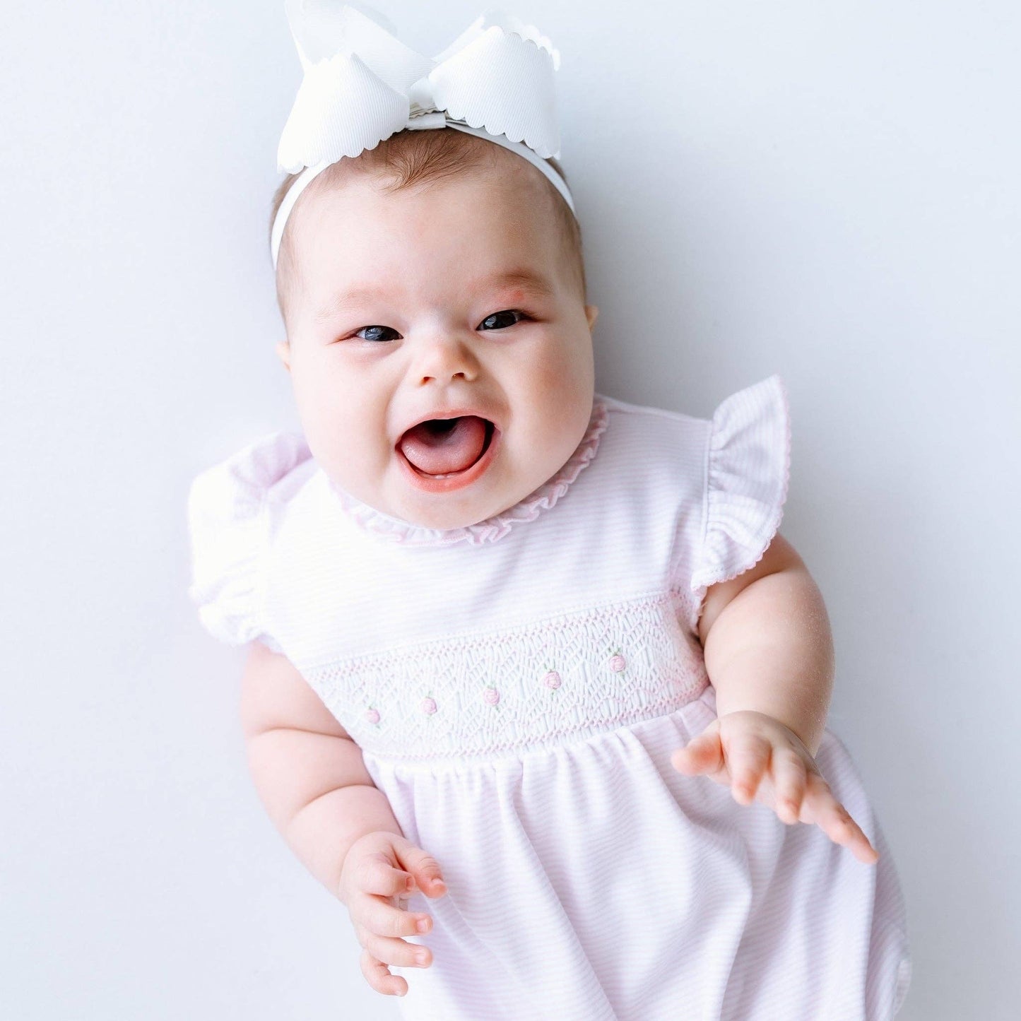 Julia Smocked Bubble - Pink