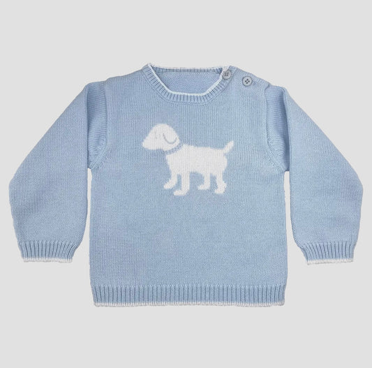 Dog knit sweater blue