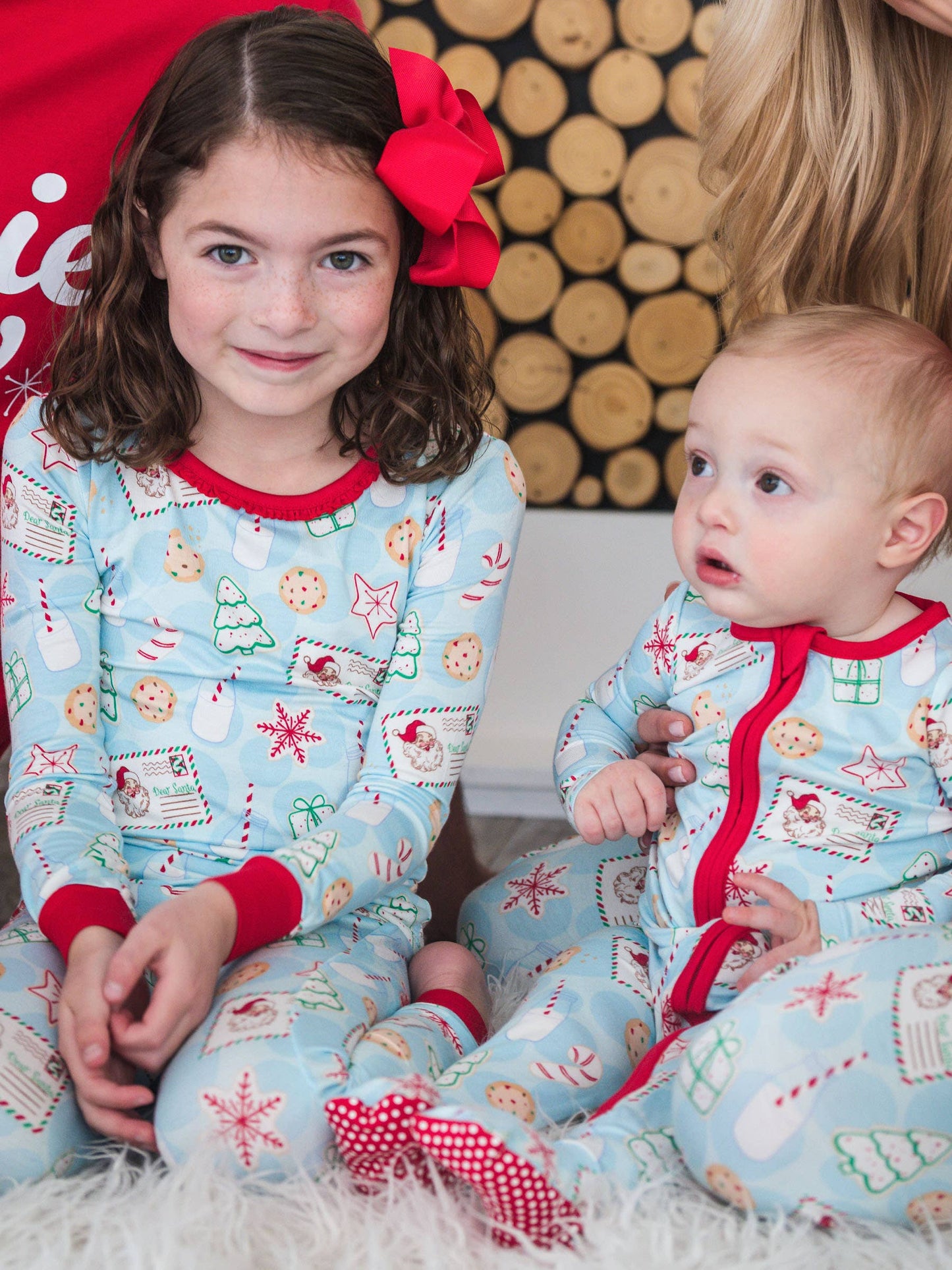 SoftSnooze™ Baby Bamboo Viscose Santa Sweets Footed One Piece Pajama