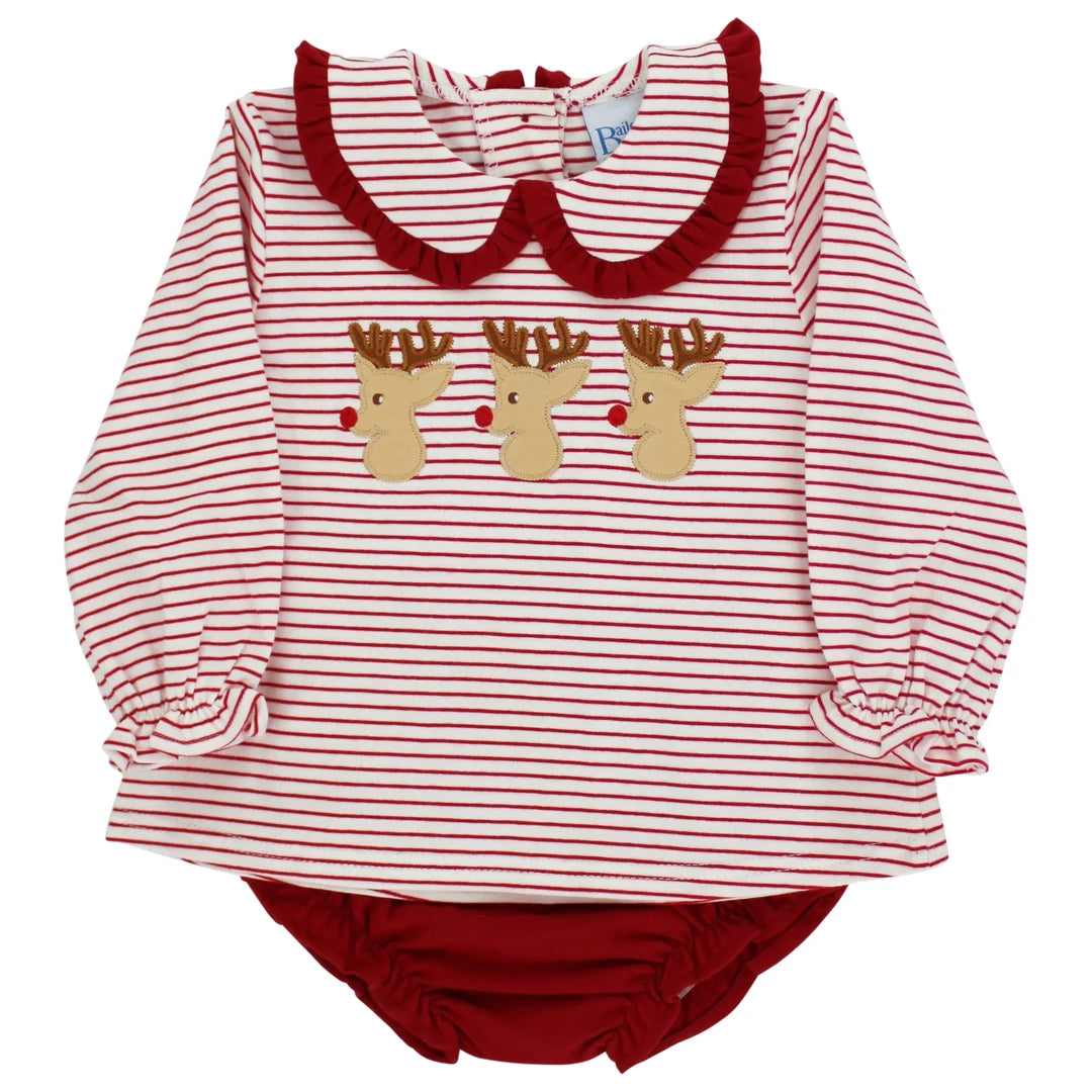 Rudy Reindeer - Girls Diaper Cover
