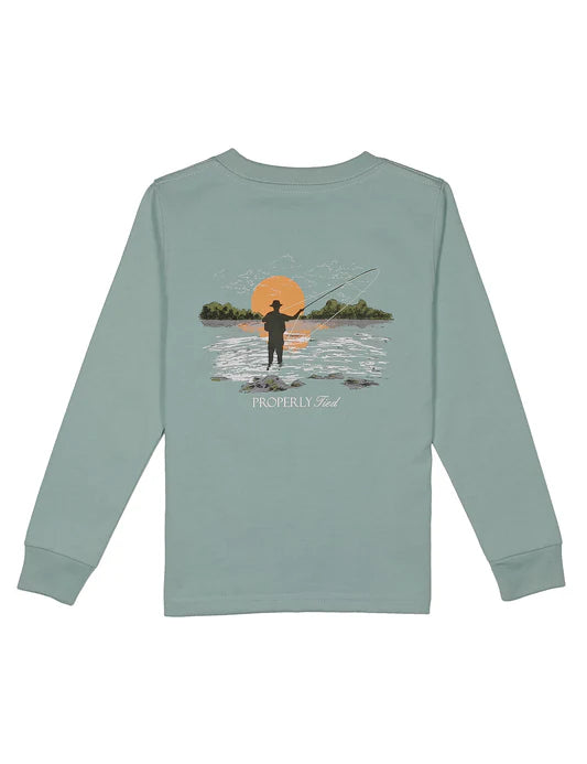 Boys Fly Fishing LS Marine Mist