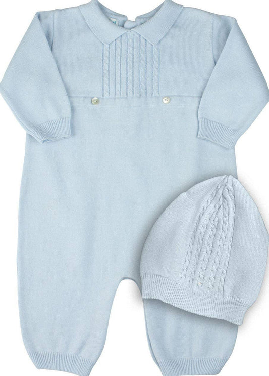 Baby Boy Cable Knit Longall with Hat