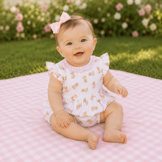 Sweet Golden Print Bubble - Pink