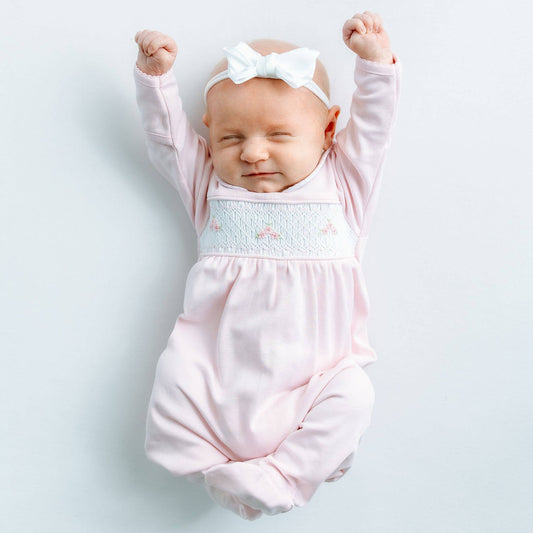 Willow's Classics Smocked Footie - Pink