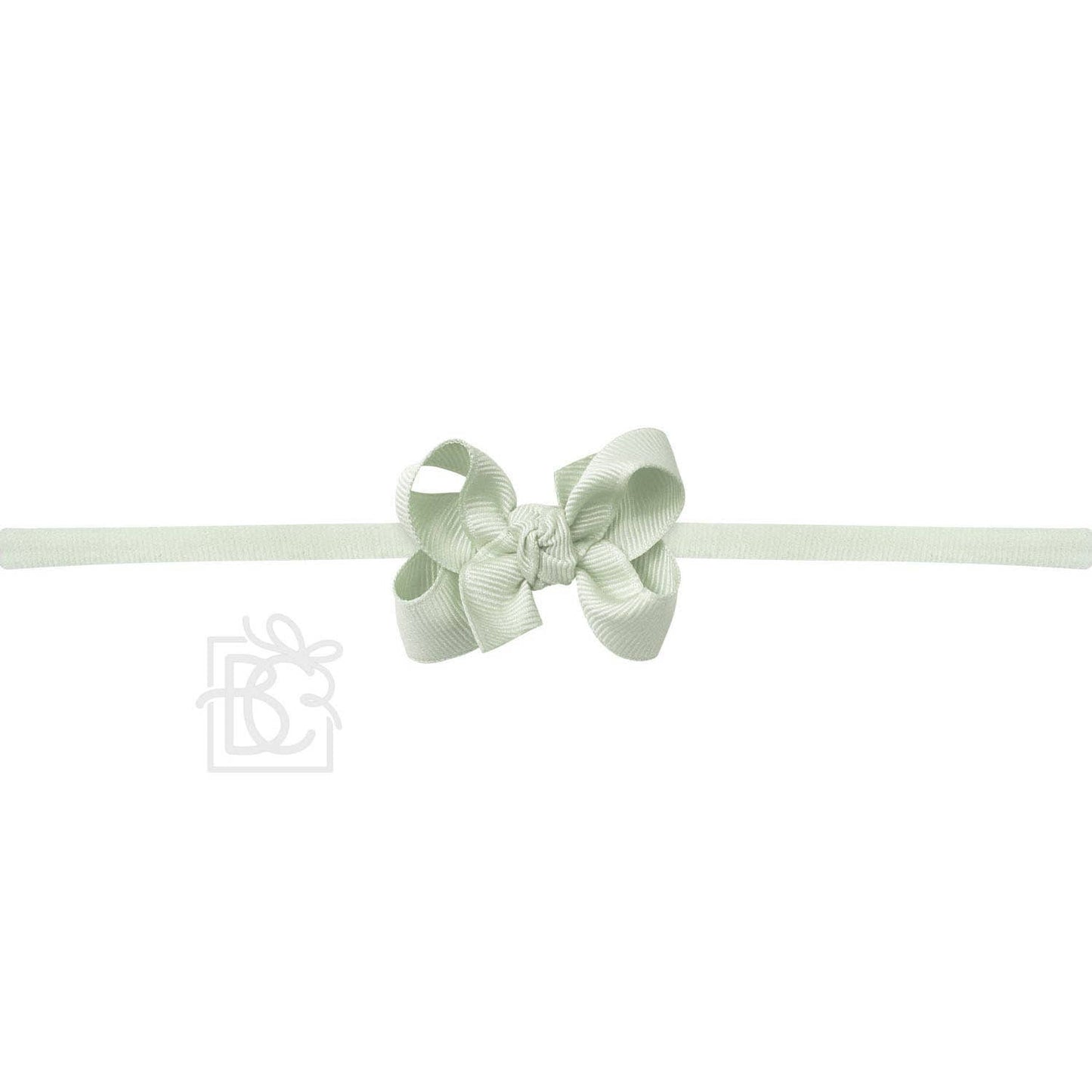 1/4" NYLON PANTYHOSE HEADBAND W/SIGNATURE GROSGRAIN BOW