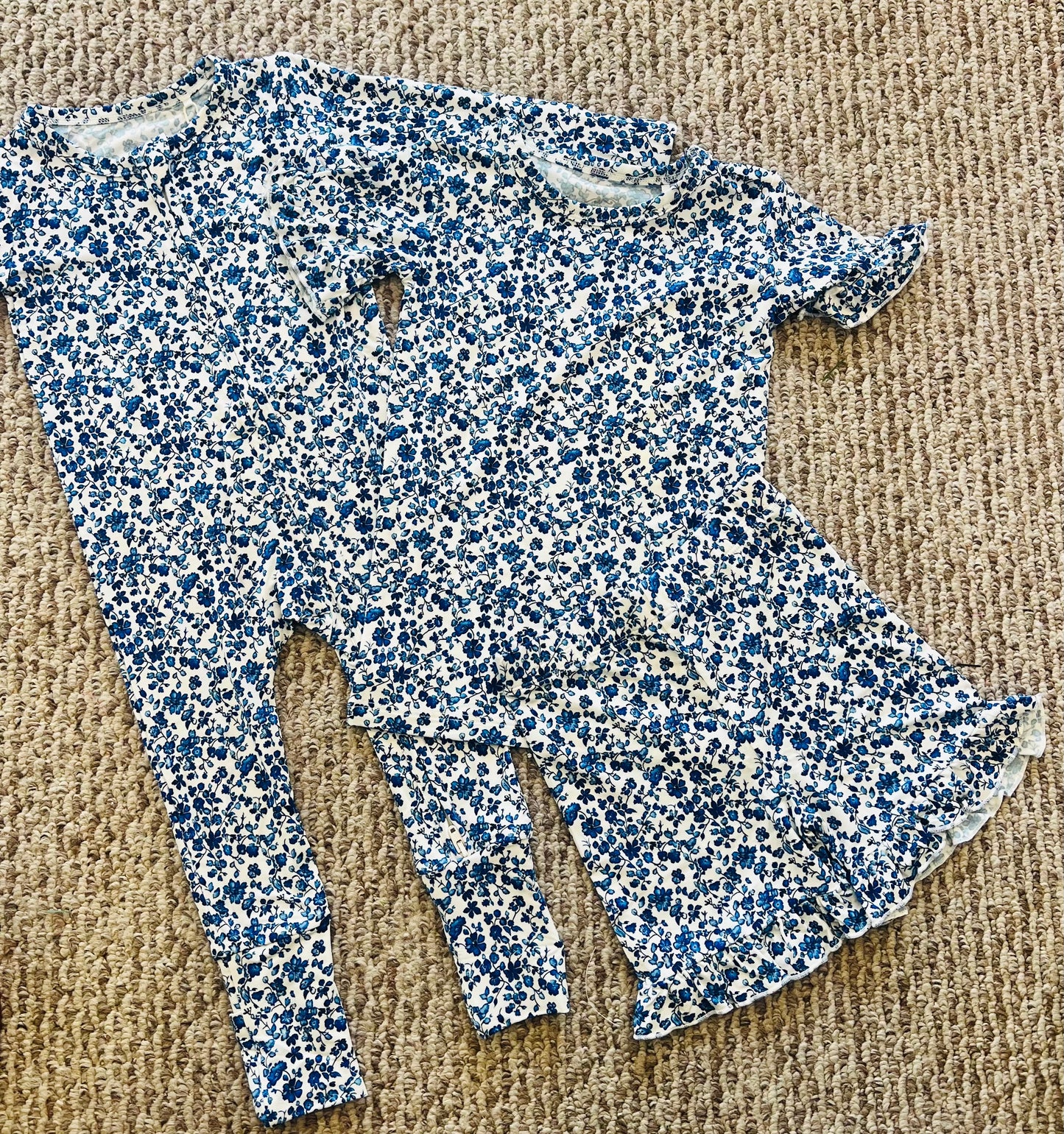 Blue Flower 2Pc Short Lounger