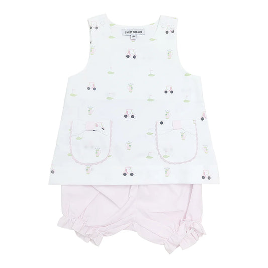 Golf Printed Girl Bloomer Set