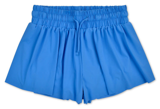 BRIGHT BLUE BUTTERFLY SHORTS (SMALL (6-8))