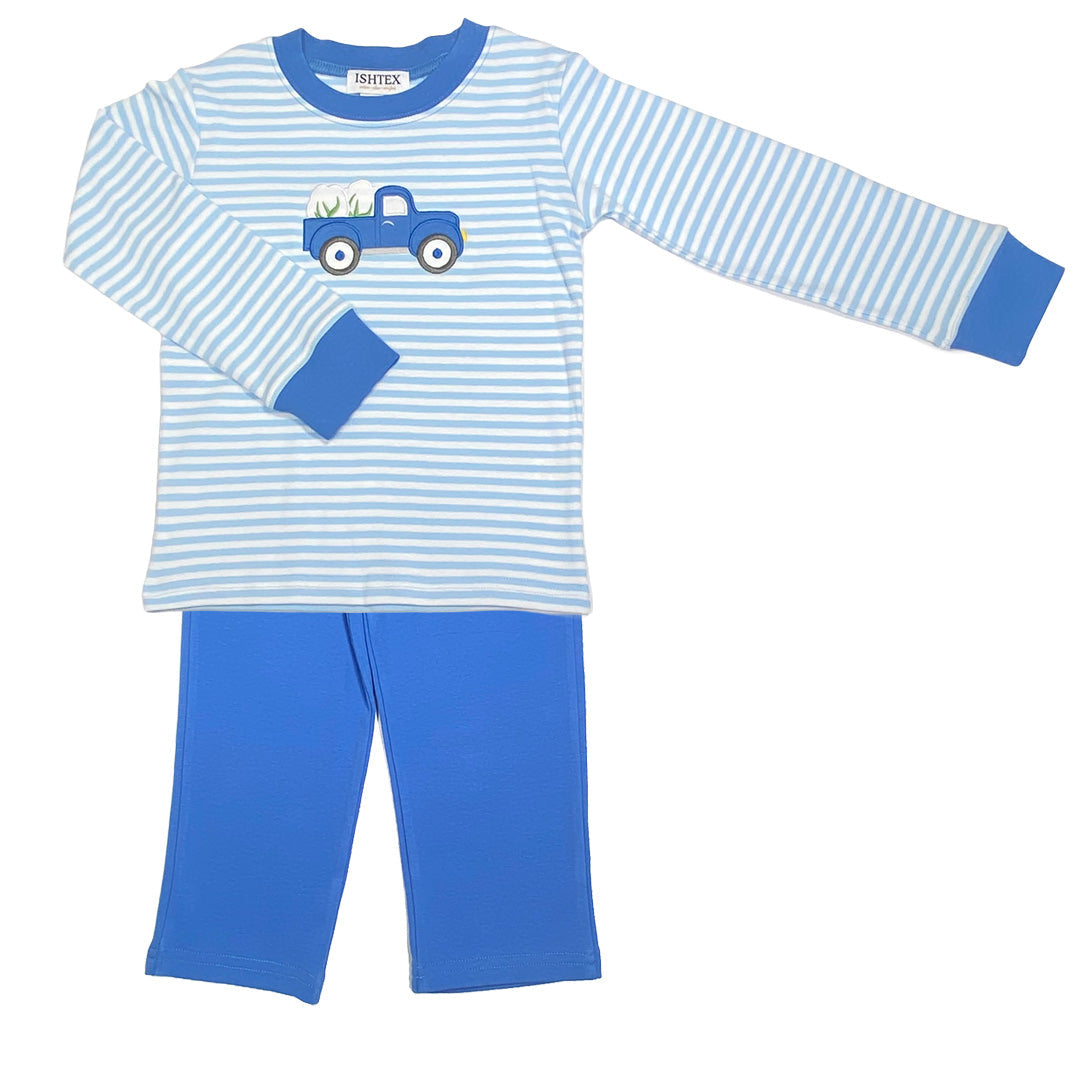 Cotton applique boy pant set