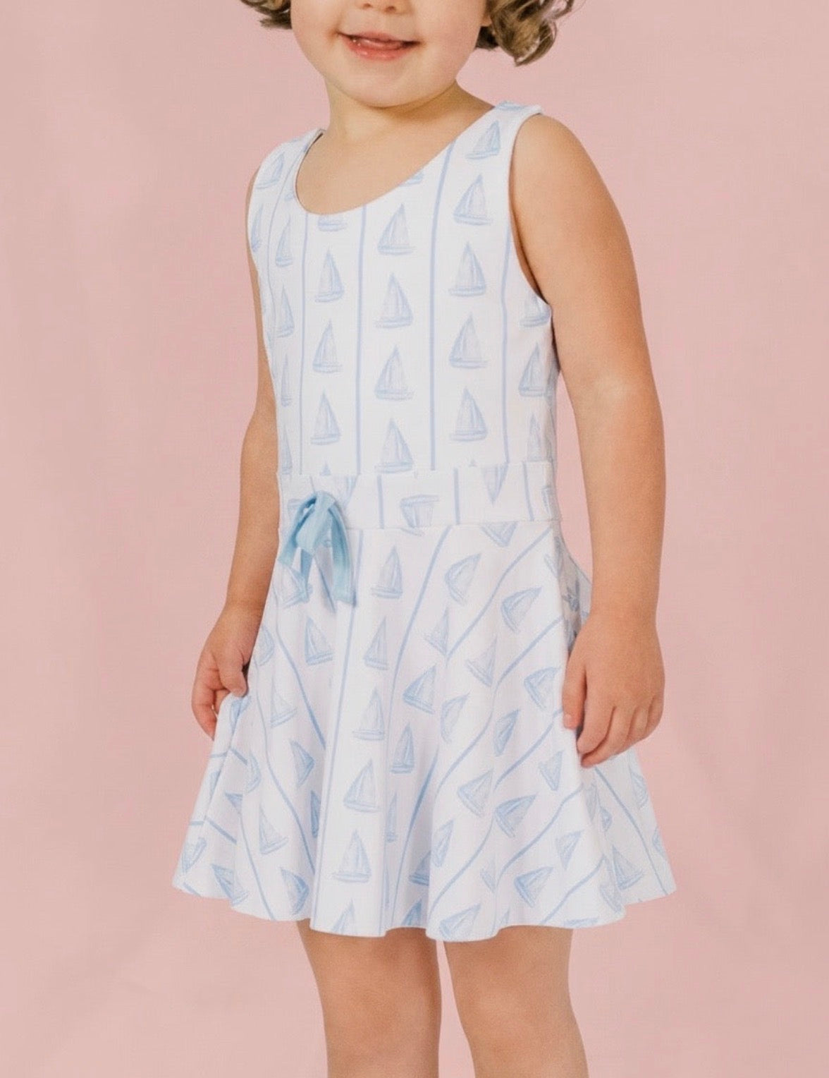Sissy dress in blue boats