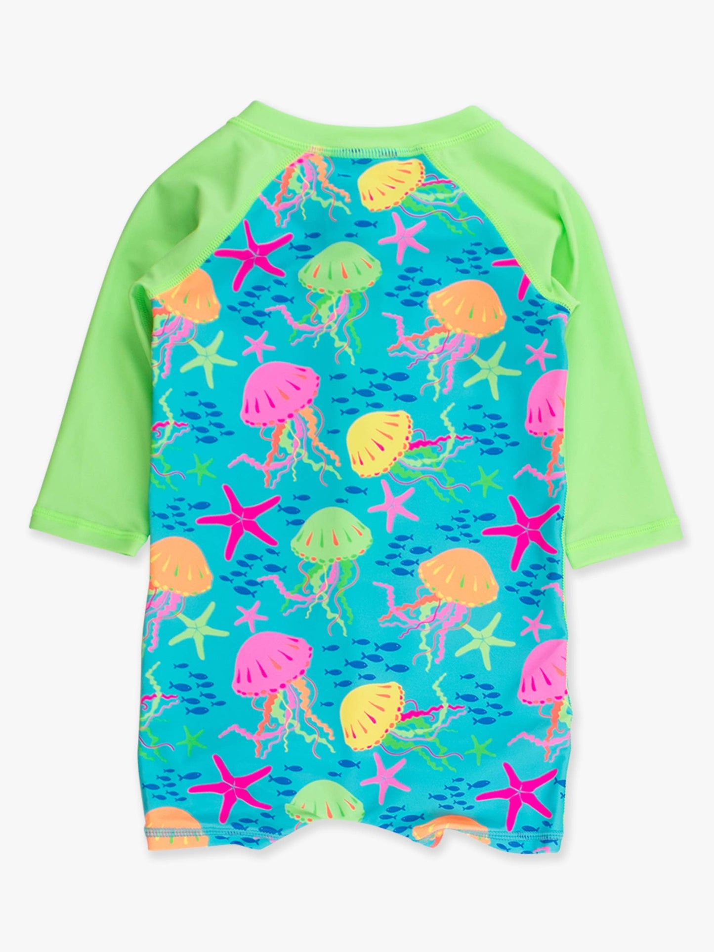 Baby Boys Neon Jelly Time Long Sleeve One Piece Rash Guard Swimsuit
