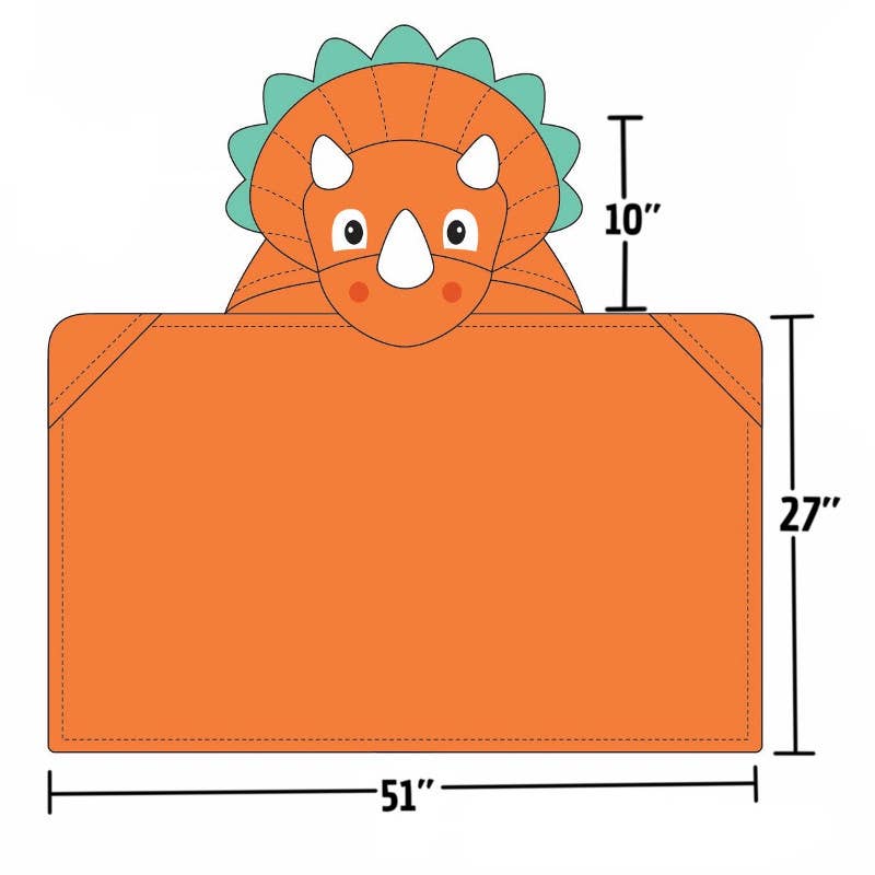 Dinosaur hooded towel for toddlers ages 2 to 8 years old