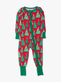 SoftSnooze™ Baby Bamboo Viscose O Christmas Tree Convertible One Piece Footie Pajama