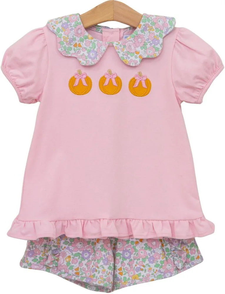 Pumpkin Floral Short Set