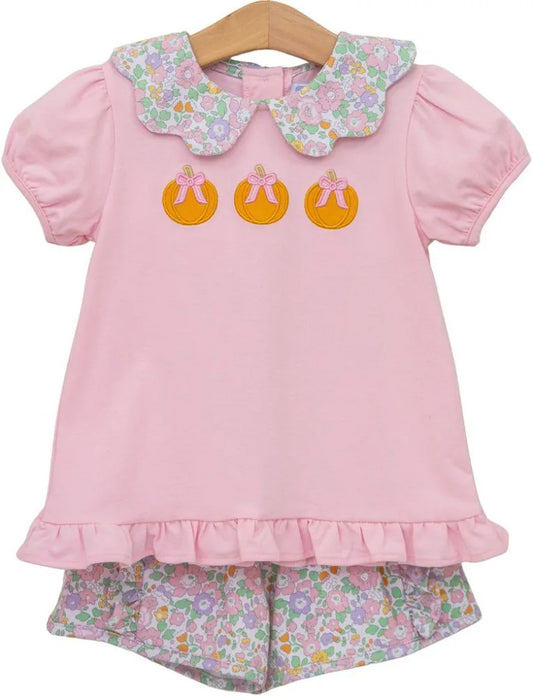 Pumpkin Floral Short Set