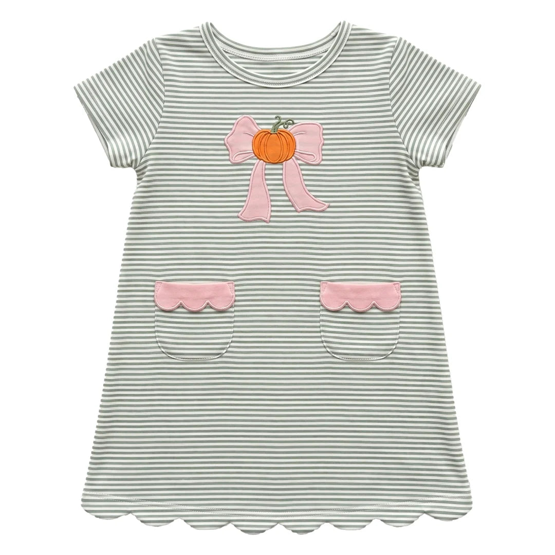 Pumpkin applique dress