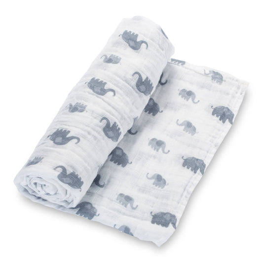 Baby Muslin Swaddle Blanket 47x47 Elephantastic